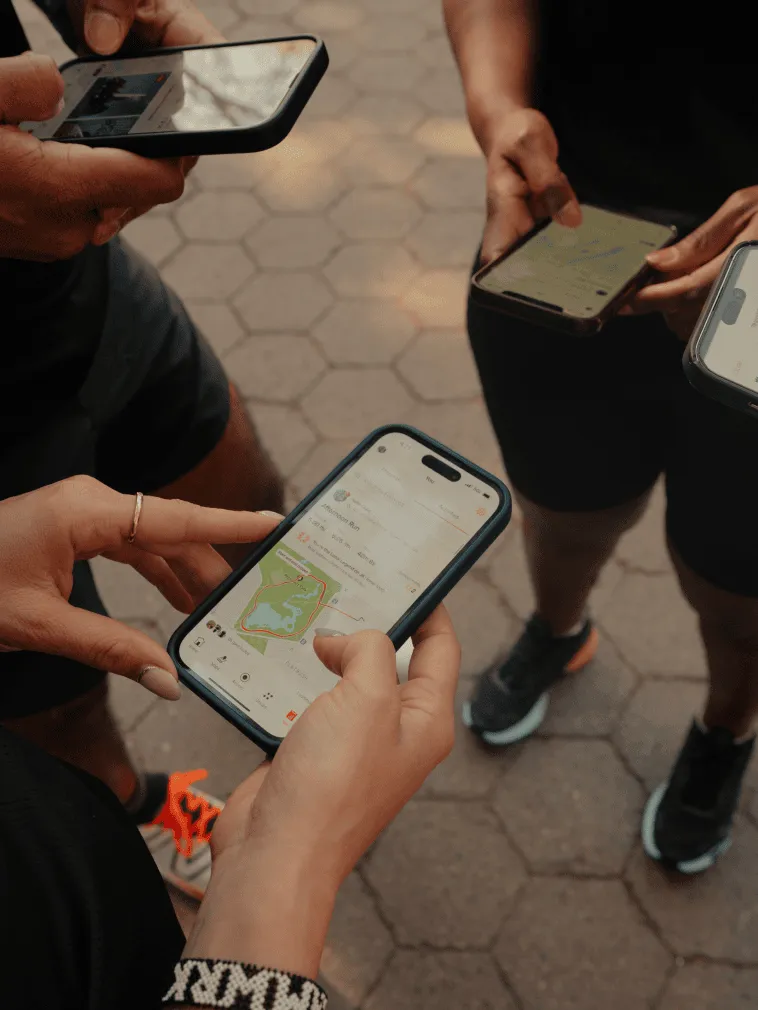 The Strava feed shown in situ on a phone
