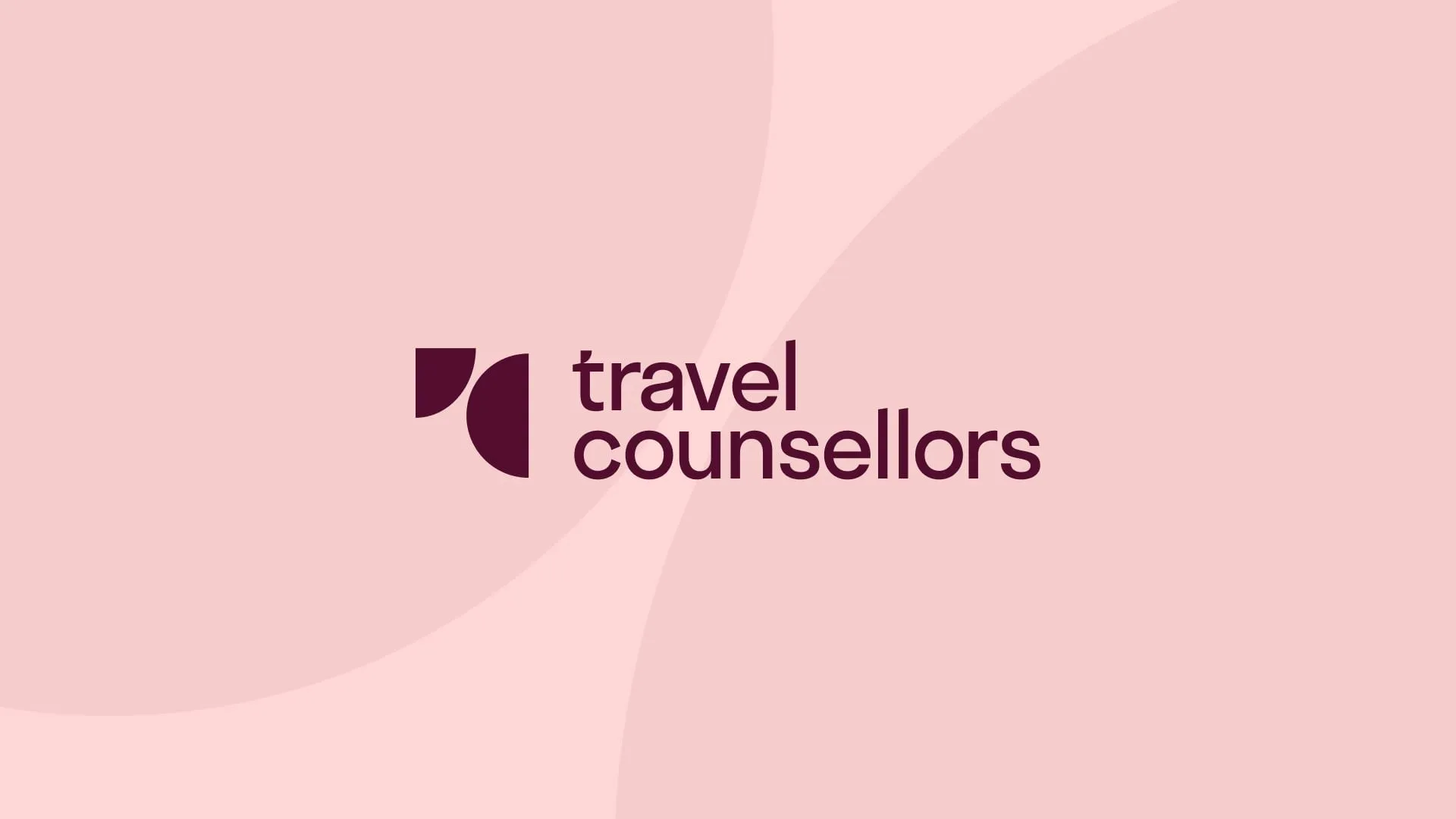 Travel Counsellors logo on a pink brand background