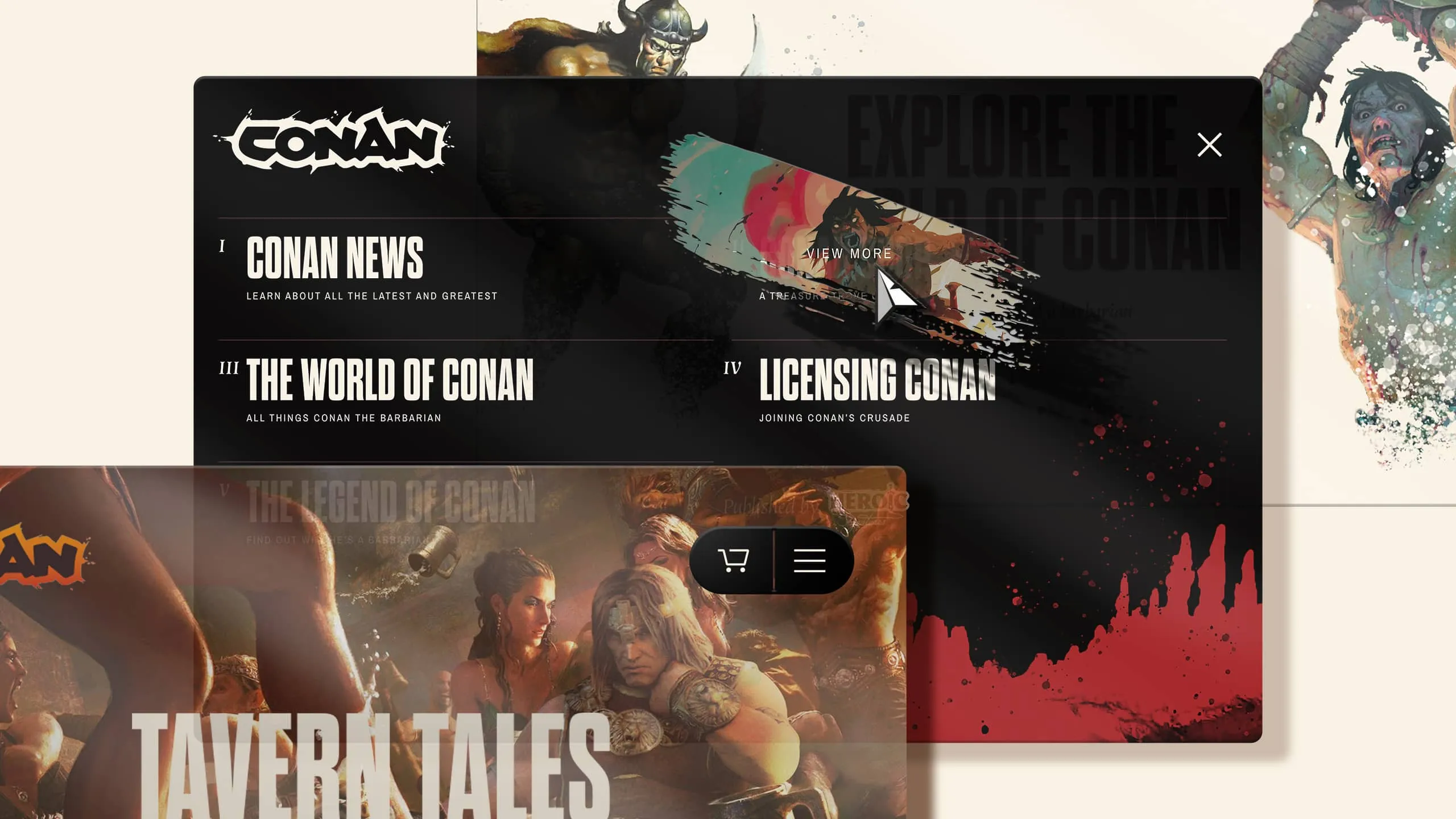 Conan the Barbarian website homepage design