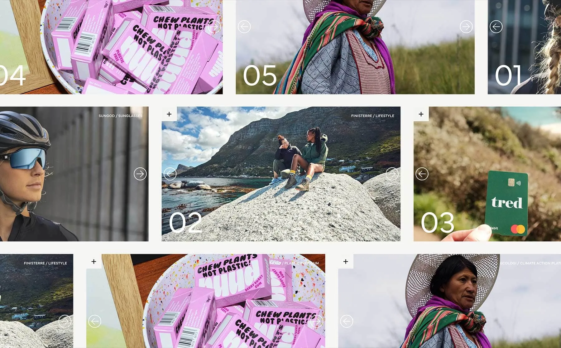 Collage of Wavelength Ventures portfolio brands — SunGod, Nuud, Finisterre, Tred