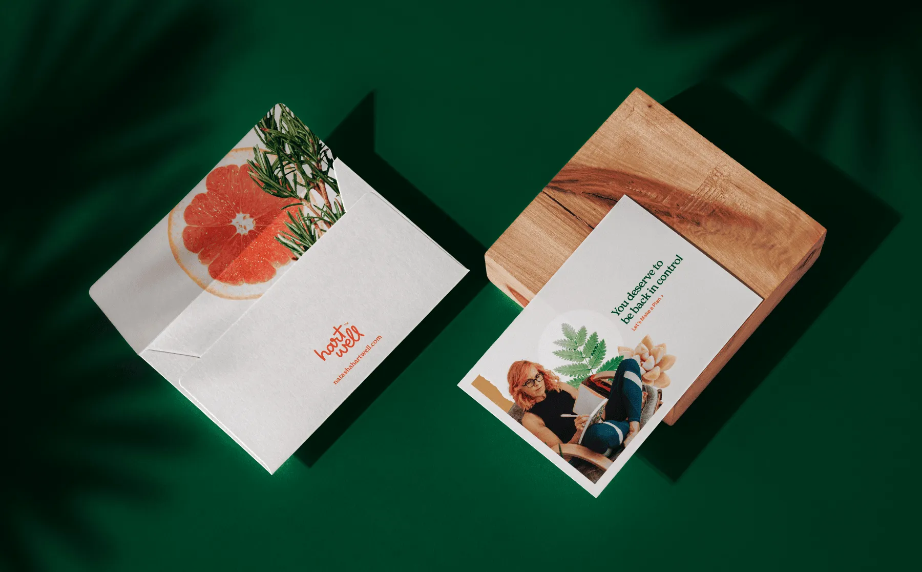 Hartwell Nutrition brand collateral: stationery, print and packaging