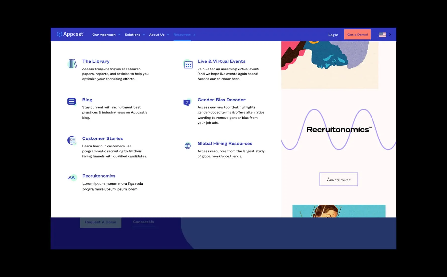 A Recruitonomics resource page laid out in the new site design