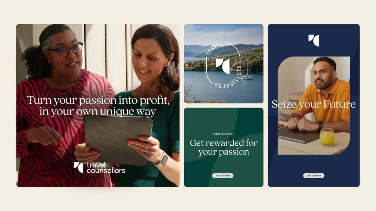 Social media campaign grid for the #TravelTrailblazers recruitment push
